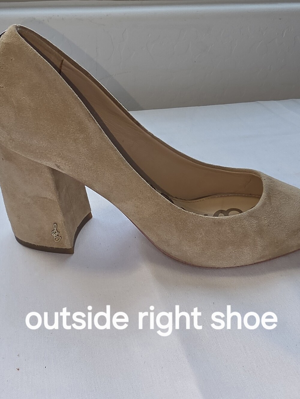 Sam Edelman Women's Tan Suede Pointed-Toe Block Heels Size 8.5 Leather Upper - Picture 8 of 13